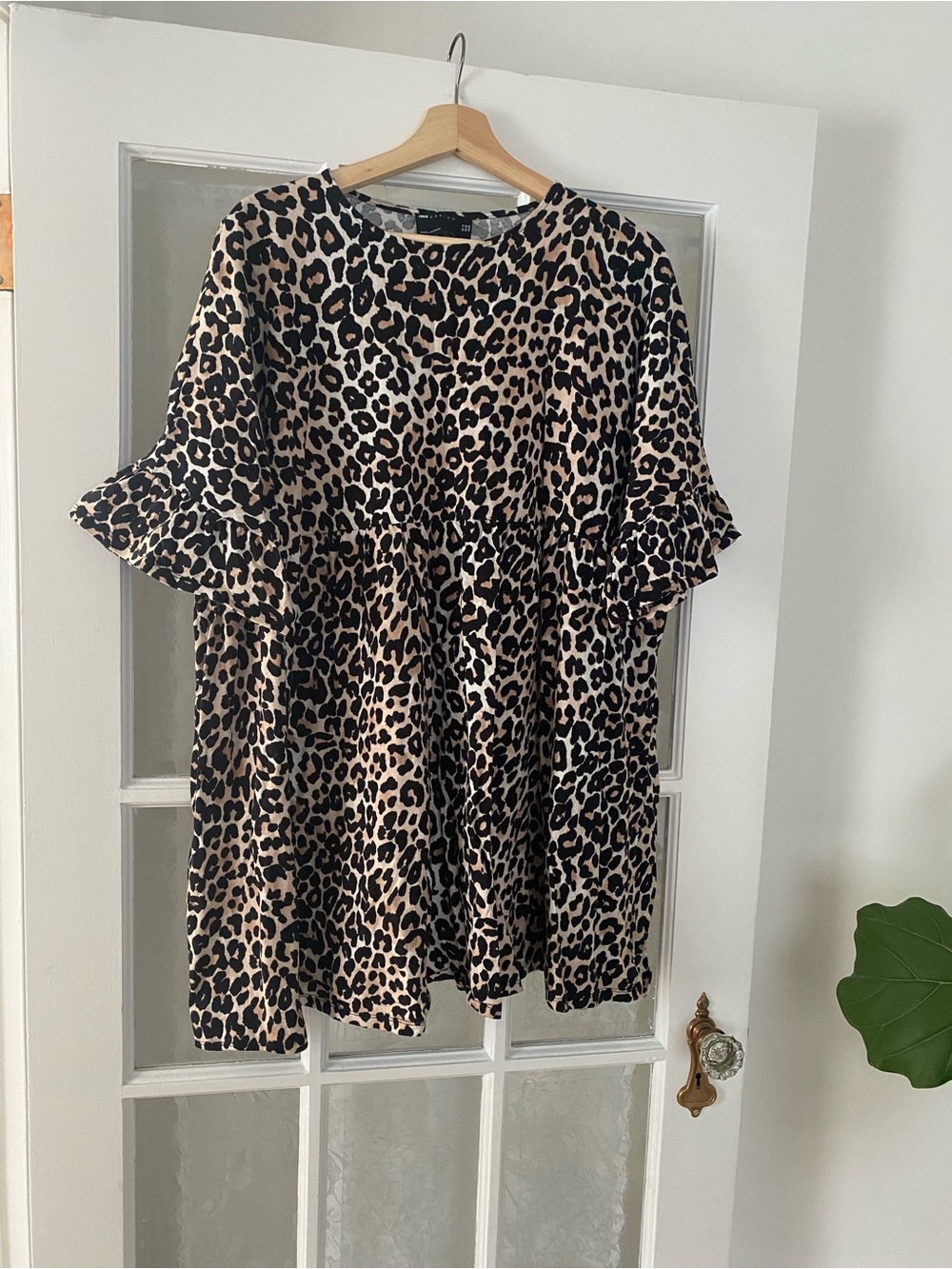 ASOS DESIGN Leopard Print Top in Neutral Tones